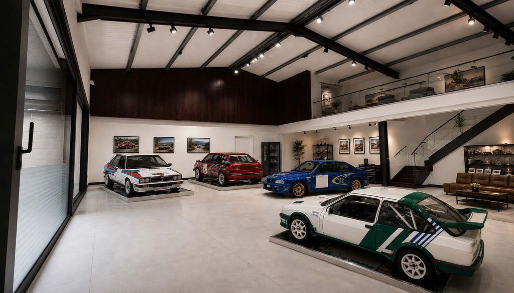 Private garage for a rally car collection, County Antrim