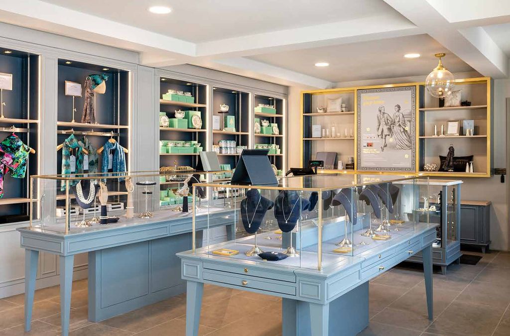 Hillsborough Castle shop counter with glass display cases